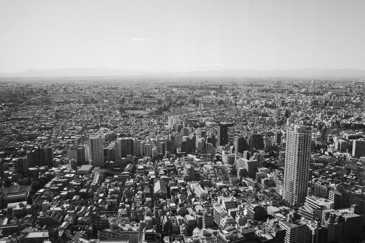 Cityscape of Shinjuku and greater Tokyo area.